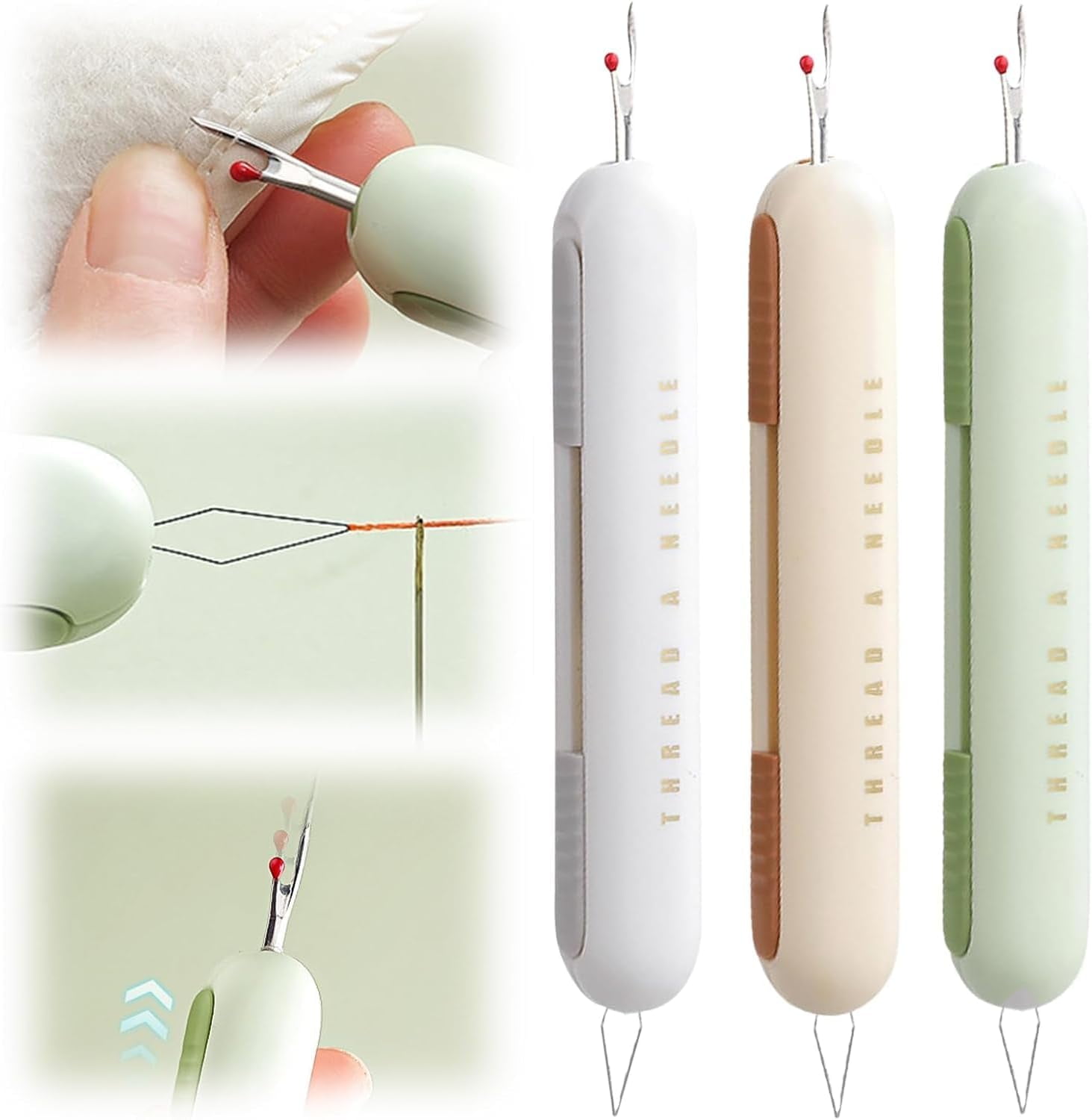 2 in 1 Needle Threader Seam Ripper, 3PCS Needle Threading and Seam Kit