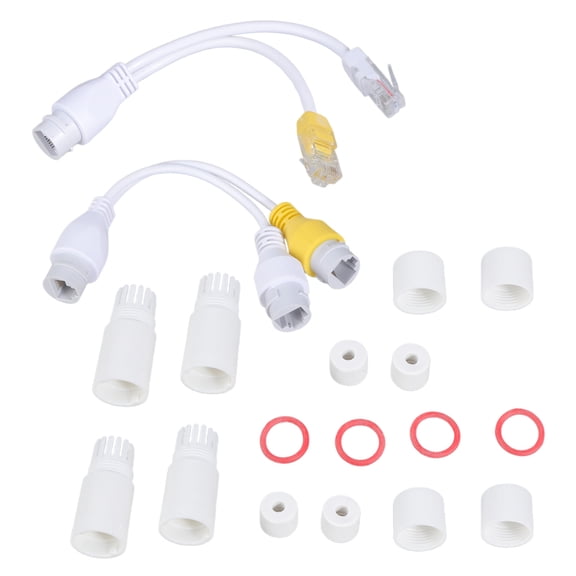 2 in 1 Networking Cabling Connector RJ45 Connector Install Double Purpose Power Over Ethernet Separator Power Over Ethernet Splitter for Security Camera