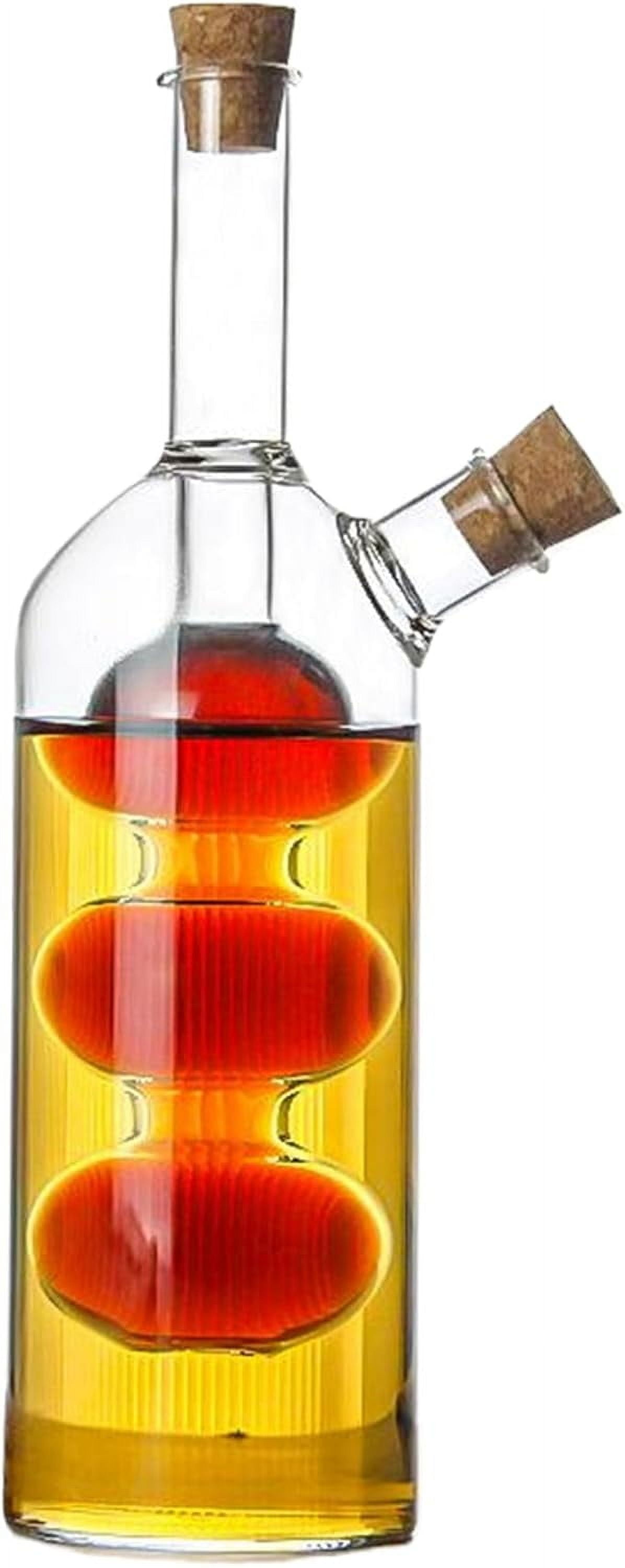 2 In 1 Oil Dispenser for Kitchen : Creative Shaped Olive Oil Dispenser Bottle,Cocktails Juice Oil and Vinegar Dispenser Set,Coffee Syrup Dispenser Seal Against Leakage (F)