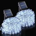 thumbnail image 1 of 2/1 Pack 100 LED Solar Rope Lights, IP65 Solar Rope Lights Outdoor Waterproof LED, 33ft 8 Modes PVC Tube Rope Light for Trampoline Xmas Fence Yard Walkway Path Garden, 1 of 13