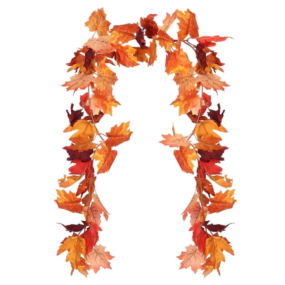 2/1 Pack Fall Maple Garland Clearance - 5.6ft/Strand Artificial Fall Garlands Leaves Autumn Decor for Home Wedding Halloween Thanksgiving Party