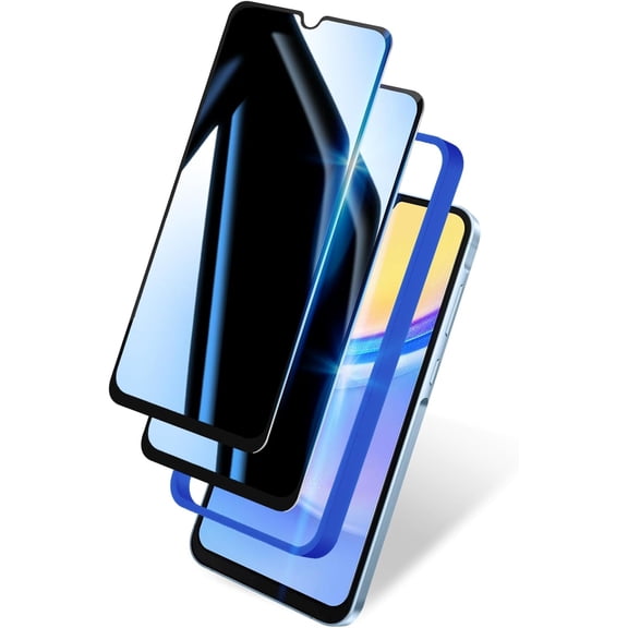 [2+1 Pack] Privacy Screen Protector+Instant paste warehouse for Samsung Galaxy A15 5G|Anti-Spy Tempered Glass, Anti-Scratch, 9H Hardness & Easy Installation