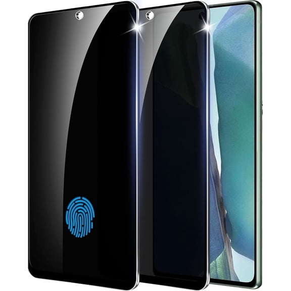 2+1 Pack for Samsung Galaxy Note 20 Privacy Screen ProtectorSupport Fingerprint Unlock 9H Tempered Glass,5G AntiSpy Film Compatible for Note20