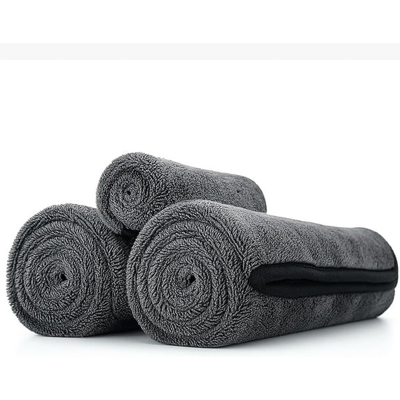 2+1 Pcs MagicDry Twist-Weave Microfiber Car Towel – Streak-Free, Ultra-Absorbent, Scratch-Safe (2 * Extra-Large + 1 * Small Towel Set)