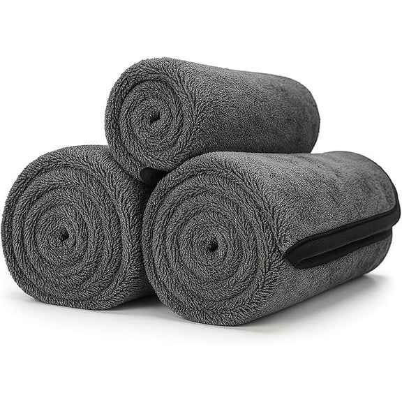 2+1 Pcs Twist-Weave Microfiber Car Towel – Streak-Free, Ultra-Absorbent, Scratch-Safe, for Cars, Trucks, Motorcycles (2+1 PCS)