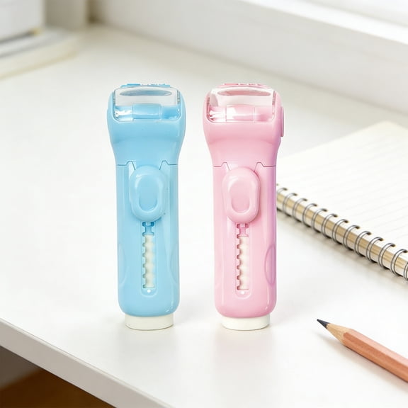 2 in 1 Pencil Sharpener and Eraser Push Up Retractable Sharpener with Eraser No Mess Clean Eraser Compact Portable Manual Sharpener for Office College Art Supplies Drawing Supplies by PALIFEUR