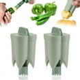 thumbnail image 1 of 2 in 1 Pepper Seed Corer Remover, Fruit Pepper Corer, Bell Pepper Corer, Quick Cut and Corer, Fruit and Vegetable Seed Remover, Kitchen Vegetable Corer, Zucchini Tomato Corer Tool (Green 1PCS), 1 of 6