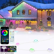 Permanent Outdoor Lights 100FT RGB Outdoor Lights Christmas, 72 LED Ground Lights, IP67 Waterproof Eaves Lights with Remote&App Control,Color Changing Outdoor Lights for Christmas,Roof,Garden,Yard