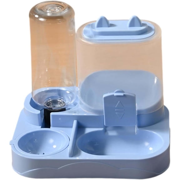 2 in 1 Pet Feeder and Water Dispenser, Ongmies Automatic Cat Food and Water Dispenser, Upgraded Gravity Feeding Station for Small & Medium Pets – Detachable & Washable