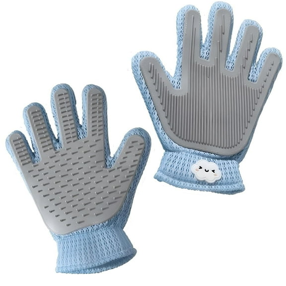 2 in 1 Pet Grooming Gloves for Dogs & Cats, 1 Pcs Pet Fur Remover Glove, Grooming Brush for Shedding, Massage, Hair Remover Mitt, Fur Cleaner for Couch, Clothes,Carpet