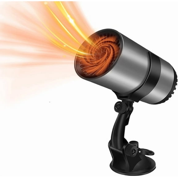 2 In 1 Portable Car Heater and Fan, 2026 New 360 Rotation Plug-in Space Car Heaters for Vehicle for Winter, Fast Heating Car Defroster Windshield Heater All-Weather Use (1, Black /12V)