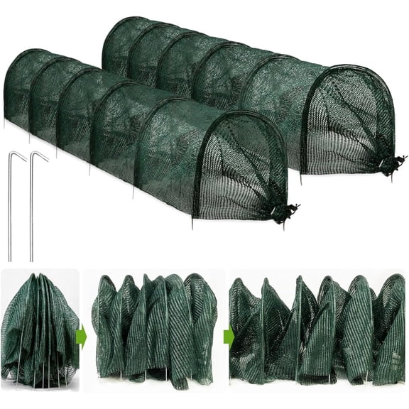 2 in 1 Portable Greenhouse Protection from Sun Heat,Garden Tunnel Shade Net Cover with Quick-Release Technology,Row Covers for Vegetables Plant Cover from Sun (Pack 2)