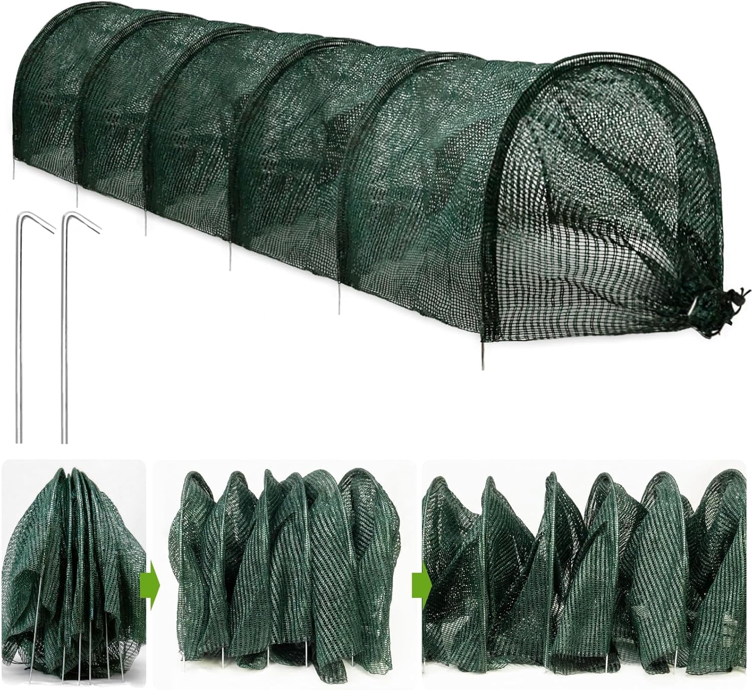 2 in 1 Portable Greenhouse Protection from Sun Heat,Garden Tunnel Shade Net Cover with Quick-Release Technology,Row Covers for Vegetables Plant Cover from Sun