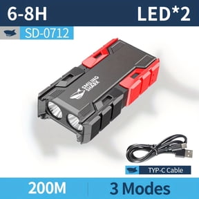 2 in 1 Portable LED Flashlight, Multifunctional Flashlight with Power Bank, Rechargeable Small Flash Light Combines Double LED Lights, Small Torch Light Portable Torchlight USB-C for Camping, Outdoor