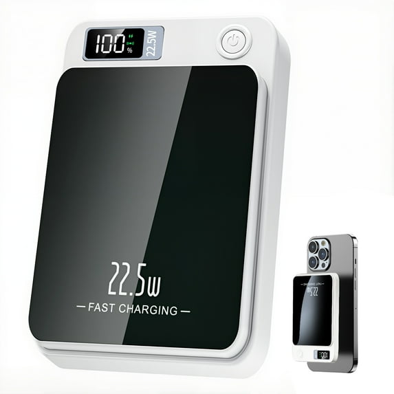 Magnetic Wireless Power Bank,10000mAh Portable Charger 22.5W Phone Battery Bank with LED Power Display Suitable for Outdoor Emergency Backup Power Compatible with iPhone 12 and Above Series