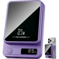 thumbnail image 1 of Magnetic Power Bank,10000mAh Wireless Portable Charger with 22.5W Fast Charging USB C in&Out Battery Pack Compatible for iPhone 17/16/15/14/13/12,Samsung,Android Phone Charger,Purple, 1 of 18