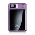 thumbnail image 1 of Magnetic Power Bank,10000mAh 22.5W Portable Charger Phone Battery Bank LED Display,2 in 1 Wireless Magnetic Power Bank with Cable,Purple, 1 of 14