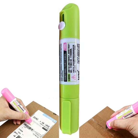 2 in 1 Privacy Wipe Box Cutter and Thermal Ink Remover Pen, Identity Theft Protection Roller for Shipping Labels Packages and Mail, Information Eraser Correction Fluid Tool for Home Office Travel