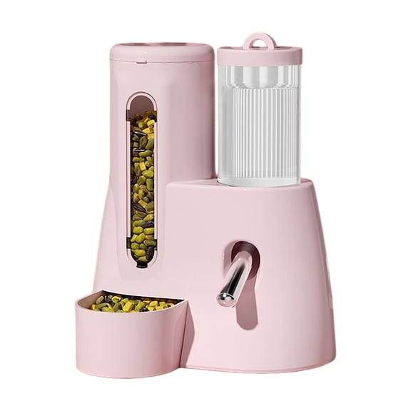 2 in 1 Automatic Rabbit Feeder and Water Bottle Dispenser Large Capacity Bunny Food Waterer for Small Animal Cage Accessories