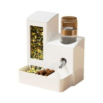 2 in 1 Rabbit Food Water Dispenser, Rabbit Water Bottle Leak-Proof, Food Dispenser for Hamster, Automatic Bunny Feeder, for R-abbit Ferrets Guinea Pigs Small Animals