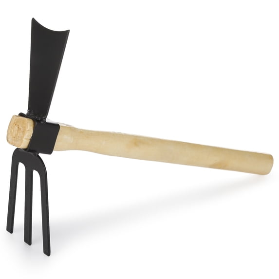 2 in 1 Rake and Hoe, Dual-Purpose Handheld Garden Tool with Solid ...