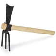 2 in 1 Rake and Hoe, Dual-Purpose Handheld Garden Tool with Solid ...