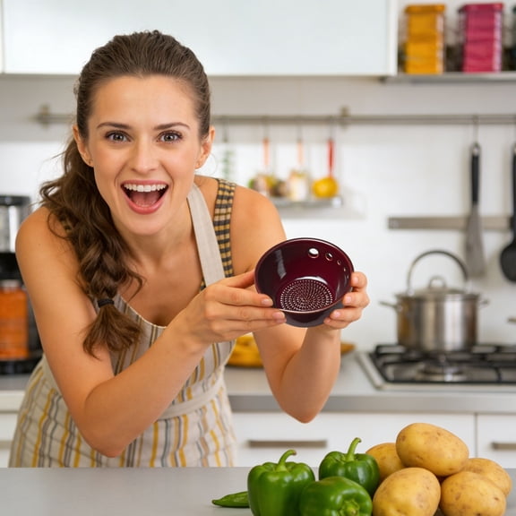 2 In 1 Resin Garlic Grater & Herb Stripper Bowl Food Grade Non Slip Prep Bowl With Spout,Kitchen Tool For Small Batch Cooking,Kitchen Prep Tool,Garlic Mincing Bowl,Brown,1PC
