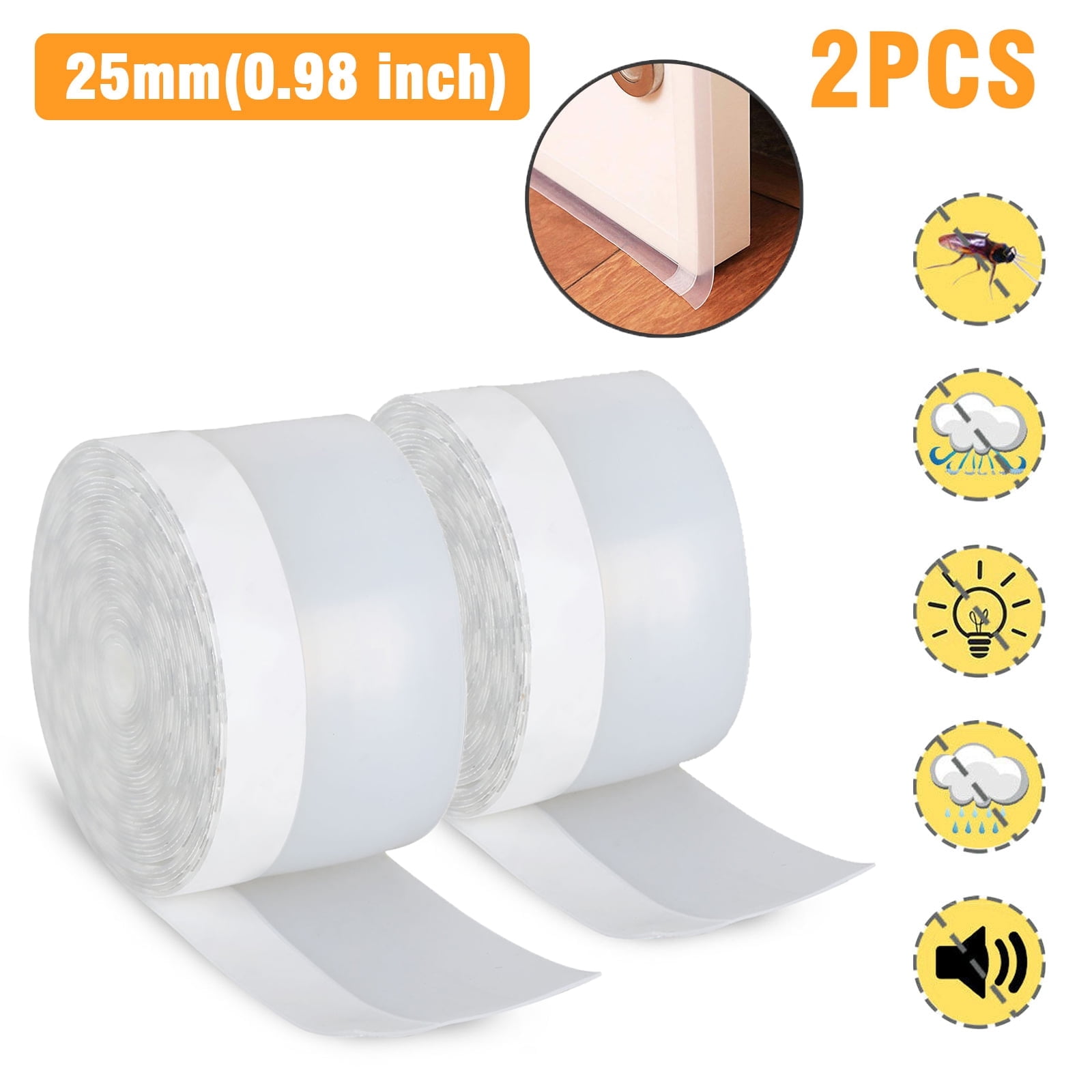 2/1 Roll Weather Stripping Silicone Seal Strip, DISEN Silicone Door ...