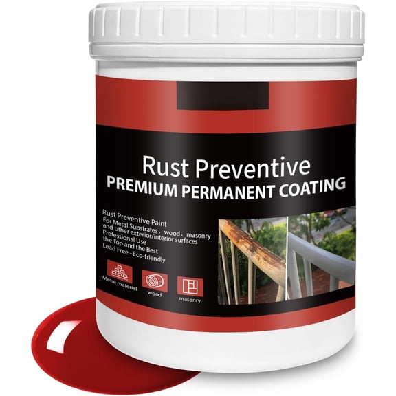2 in 1 Rust Converter & Metal Primer,Anti Rust  For Metal, Rustpaint Anti- Coating, Water-Based Matte Interior/Exterior Rust- ,Fences, Furniture&Quick-Drying Rust-Preventive Coating,32 FL Oz Red