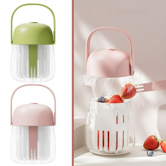 2 in 1 Salad Cup with Ice Tray, Salad Container, Portable Lunch Box, Leak-proof Lid + Built-in Ice Tray, Bpa-free Plastic, for Work or Travel, Keeps Food Fresh, Meal Prep, On-the-go