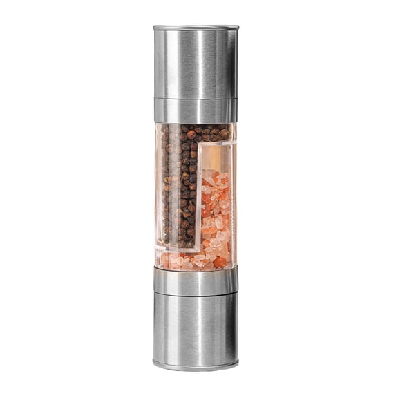 2 in 1 Salt and Pepper Grinder with Adjustable Ceramic Rotor, Manual dual headStainless Steel Salt Grinders and Pepper Mill for Kitchen, Outdoor BarbecueSingle cell 70ml