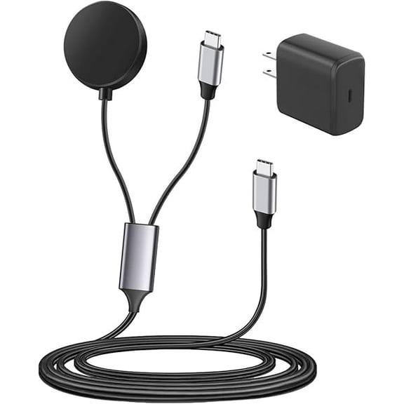 2 in 1 Samsung Galaxy Watch Charger USB C Fast Charging for Galaxy Watch 7/6/6 Classic/5/5 Pro/Ultra/FE, 4/3/Active 2/Active SmartWatch and Galaxy S24/S23 Ultra/S22/21/20 Note20/10 Phone