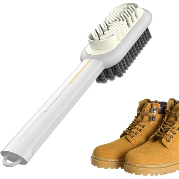 2 in 1 Scrub Suede Shoe Brush, 2026 New Double-Sided Rubber Polish Eraser and Soft Bristle Brush, Multifunctional Long Handle Suede Cleaner Nubuck Brush