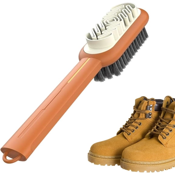 2 in 1 Scrub Suede Shoe Brush, 2026 New Double-Sided Rubber Polish Eraser and Soft Bristle Brush, Multifunctional Long Handle Suede Cleaner Nubuck Brush