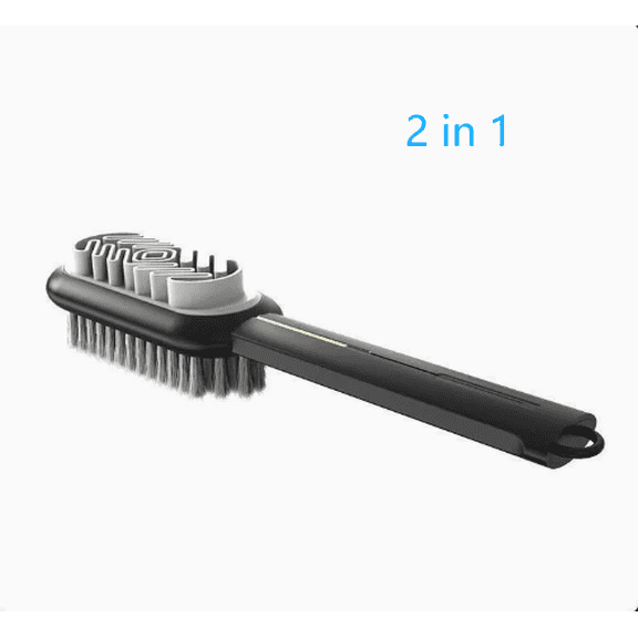 2 in 1 Scrub Suede Shoe Brush, 2026 New Double-Sided Rubber Polish Eraser and Soft Bristle Brush, Multifunctional Long Handle Suede Cleaner Nubuck Brush