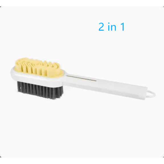 2 in 1 Scrub Suede Shoe Brush, 2026 New Double-Sided Rubber Polish Eraser and Soft Bristle Brush, Multifunctional Long Handle Suede Cleaner Nubuck Brush