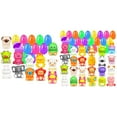 thumbnail image 1 of 2/1 Sets Prefilled Easter Theme Party Eggs with Toys Inside Basket Stuffers Egg Fillers Easter Egg Hunt Rabbit Classroom Prize Prefilled Easter Eggs with Rubber Toys, 1 of 8