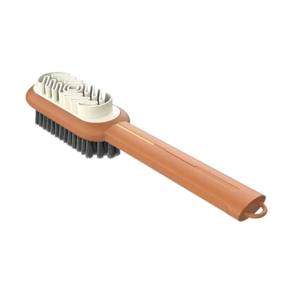 2 in 1 Shoe Brush and Eraser,Shoe Cleaner,Rubber Polish Eraser with Soft Plastic Bristles for Shoe,Bag,Jacket,Boots Cleaning,Effectively Solves Stubborn Stains on Soft Bristle Shoes,Khaki,7.5"