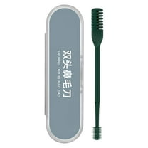 2 In 1 Single Sided Nasal Hair Cutter, 360° Rotating Nose Hair Trimmer, Portable Manual Nose Hair Trimmer for Women and Men, Travel Size-Dark Green-3 Pcs