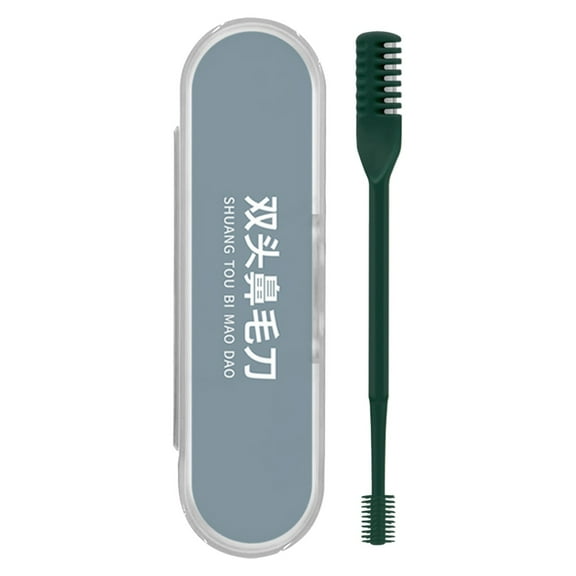 2 In 1 Single Sided Nasal Hair Cutter, 360° Rotating Nose Hair Trimmer, Portable Manual Nose Hair Trimmer for Women and Men, Travel Size-Dark Green-6 Pcs