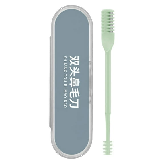 2 In 1 Single Sided Nasal Hair Cutter with Case, 360° Rotating Nose Hair Trimmer, Portable Manual Nose Hair Trimmer for Women and Men, Travel Size-Mint Green-6 Pcs