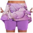 thumbnail image 1 of 2 In 1 Skorts Skirts for Women 2 In 1 High Waisted Tennis Skirt with Built-In Shorts Quick Dry for Athletic Gym Running Shorts with Liner Pockets,Purple,S, 1 of 6