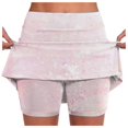 thumbnail image 1 of 2 In 1 Skorts for Women 2 In 1 High Waisted Compression Liner Shorts Summer High Elastic Gym Shorts Tennis Skorts Shorts with Pockets,Light Pink,XXXXXL, 1 of 5