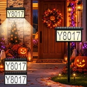 2 IN 1 Solar Address Sign for Yard Lighted House Numbers Waterproof Illuminated Address Plaque with Stakes 22 LEDs 3 Color Lighting Modes Wall Mounted/In Ground 2 Ways for Outside Street