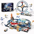 thumbnail image 1 of 2 in 1 Space Roller Coaster Building Set with Rockets, UFO, Satellites, Space Capsules and City Park Friends Compatible with Lego, STEM Building Block Toy Birthday Gift for Kids Boys Girls 6+, 1 of 8