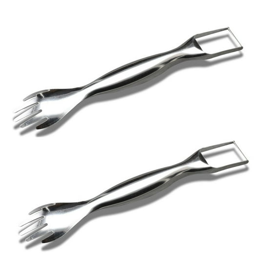 2 In 1 Stainless Fruit Cutter Upgeade Portable Head Stainless Watermelon Cutter Summer Watermelon Cutting Artifact Fruit Forks Slicer For Parties Camping