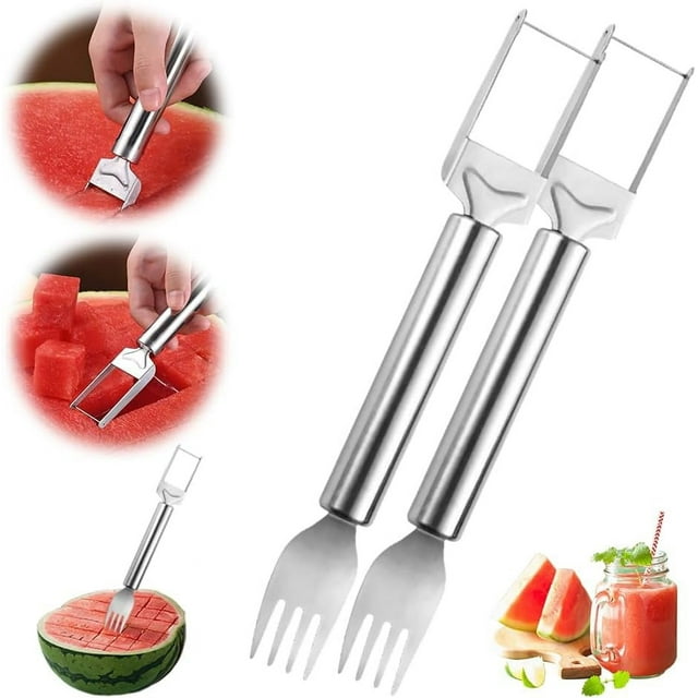 2 in 1 Stainless Steel Fruit Cutter, 2024 Upgraded Multifunctional