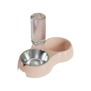 2 In 1 Stainless Steel Pet Bowl With Automatic Water Dispenser, Dual Food Water Feeder For Cats & Small Medium Dogs, Rust-Proof Integrated Feeding Station For Indoor Daily Use-Pink