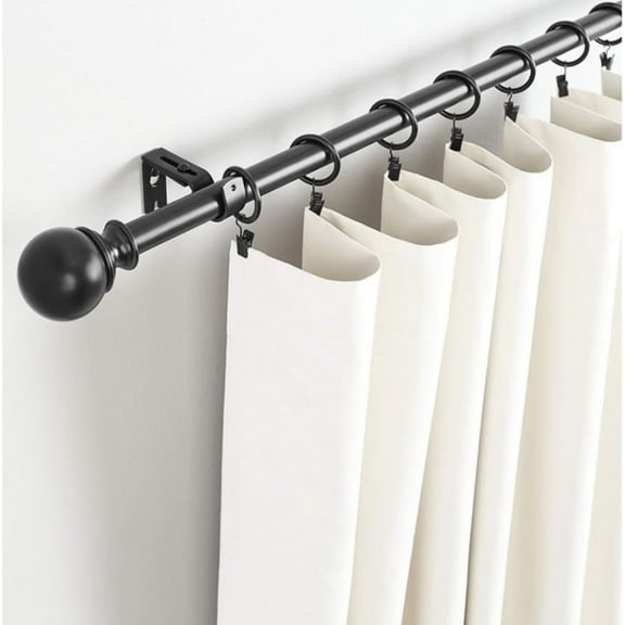 2 in 1 Stainless Steel Round Curtain Hooks with Removable Clips, Used for Curtains, Hanging Party Lights, Photo Camping Tents, Art Craft Displays, Garden Courtyards Decoration, 2.4' Black 100 Pack