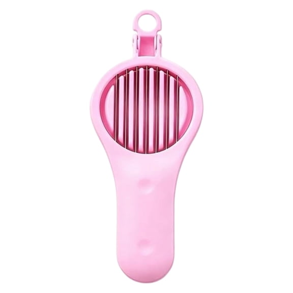 2 In 1 Strawberry Slicer and Cherry Pitter,Stainless Steel Fruit Cutter,Multi Function Tool For Strawberries,Tomatoes,Red Dates,Olives,Stainless Steel Kitchen Gadget,2.75x7.67 in(Pink)